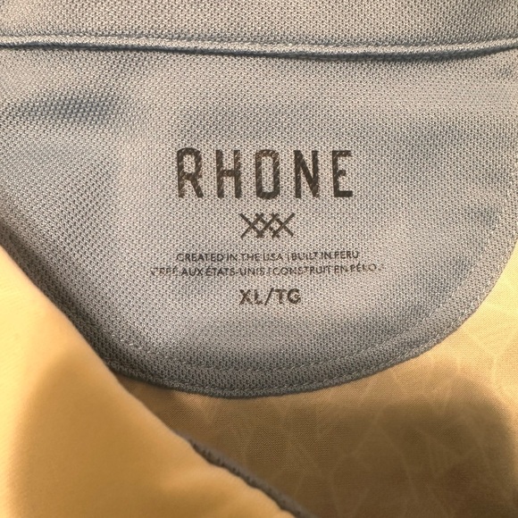 RHÔNE Golf Sport Mini Geo Print Performance Stretch Short Sleeve Polo Size XL - Picture 5 of 6